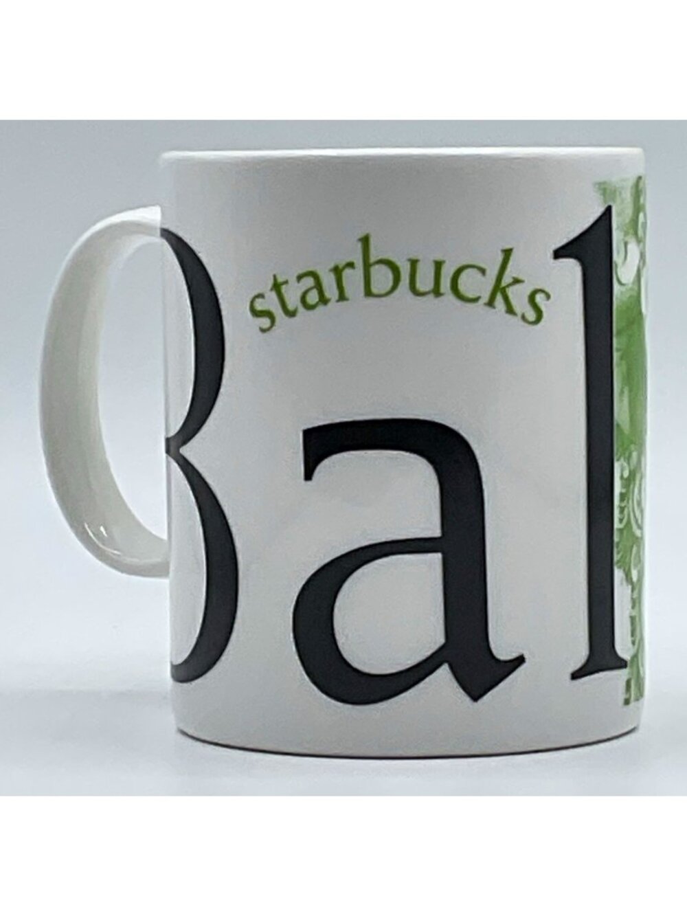 Starbucks Bali City Mug Collector Series Ceramic Coffee Mug White Green 2003